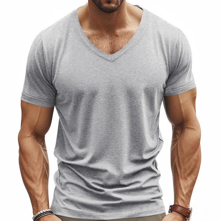 Functional T-shirt for men with V-neck in breathable material Lune London
