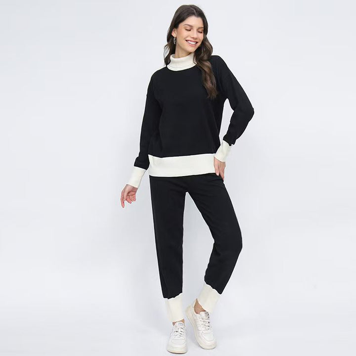Comfortable knit loungewear set for women with high collar and elastic cuffs Lune London