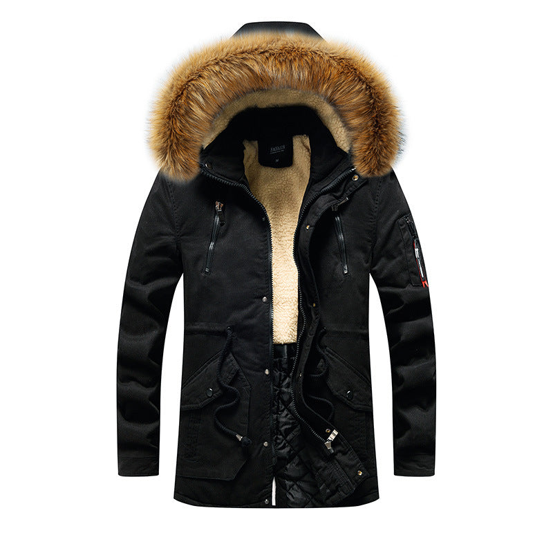 Winter jacket for men with removable faux fur collar Lune London