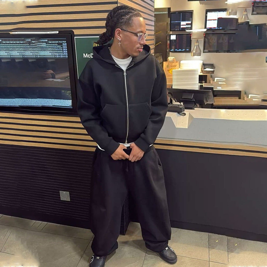 Men's Oversize Zip Hoodie and Relaxed Sweatpants Set Amarae