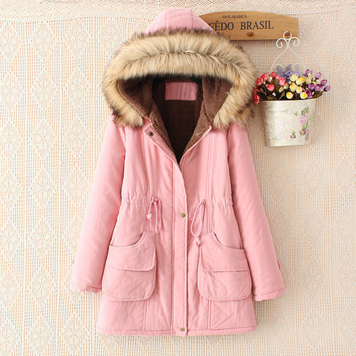 Ladies quilted transition jacket with faux fur collar and practical pockets Amarae