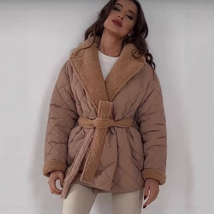 Ladies teddy jacket matte belt Lune London