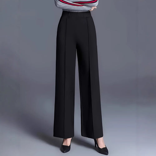 Women's Wide High-Waisted Trousers with Elegant Pleats Amarae