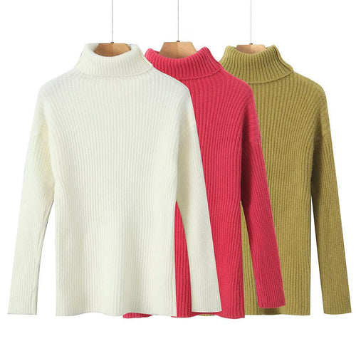 Pull en tricot épais pour femmes avec col montant Chic & Stil