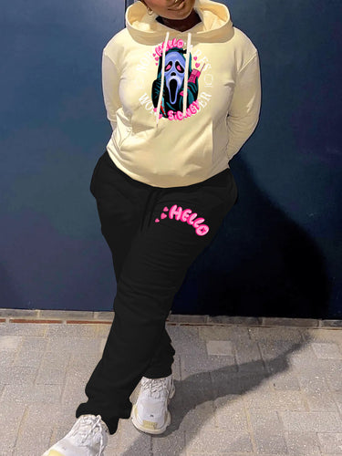 Hoodie for women with a unique graphic design and casual chic pants