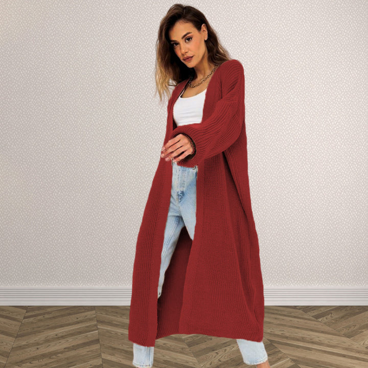 Chunky knit cardigan for women with an open cut and casual elegance Lune London