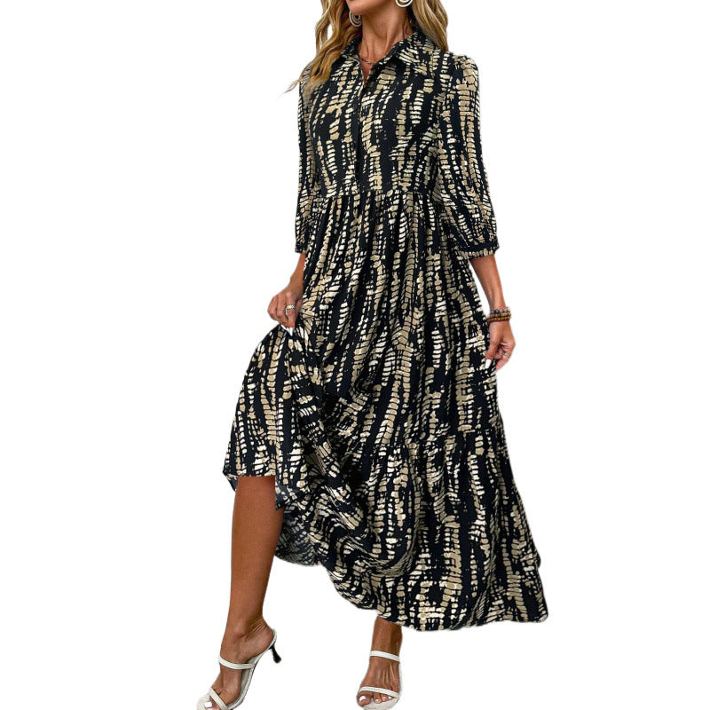Maxi dress for women with casual collar and relaxed fit Lune London