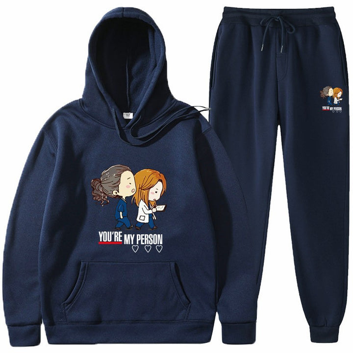 Women's Hoodie and Jogging Pants Set with Original Cartoon Design Chic & Stil