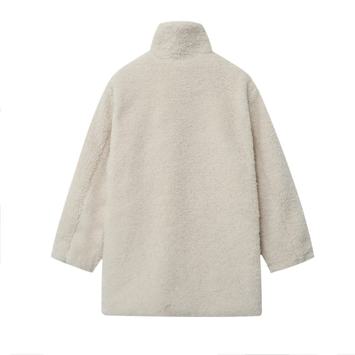 Comfortable fleece jacket for women with decorative button closures Lune London
