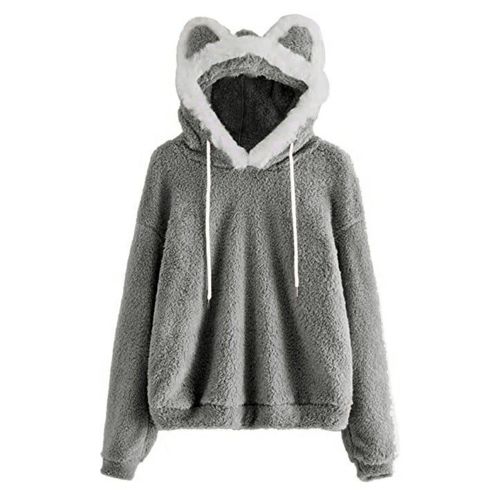 Ladies Cozy Hoodie with Cat Face Lune London