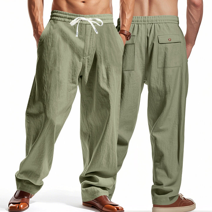 Light casual pants for men with elastic waist and practical pockets Lune London