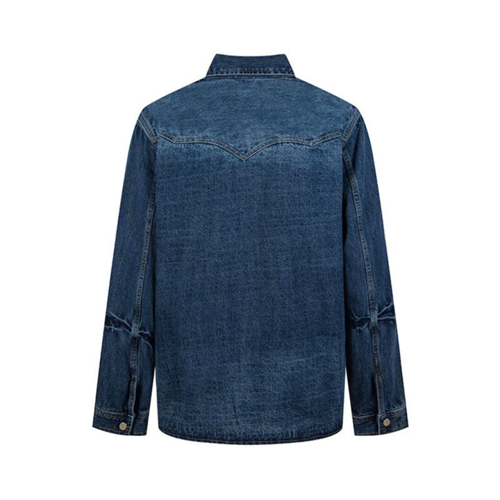 Unisex jeans overshirt with snap buttons, western yoke and plain insert pockets Amarae
