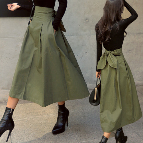Roc A-line dress for women with high waist and pleats Amarae
