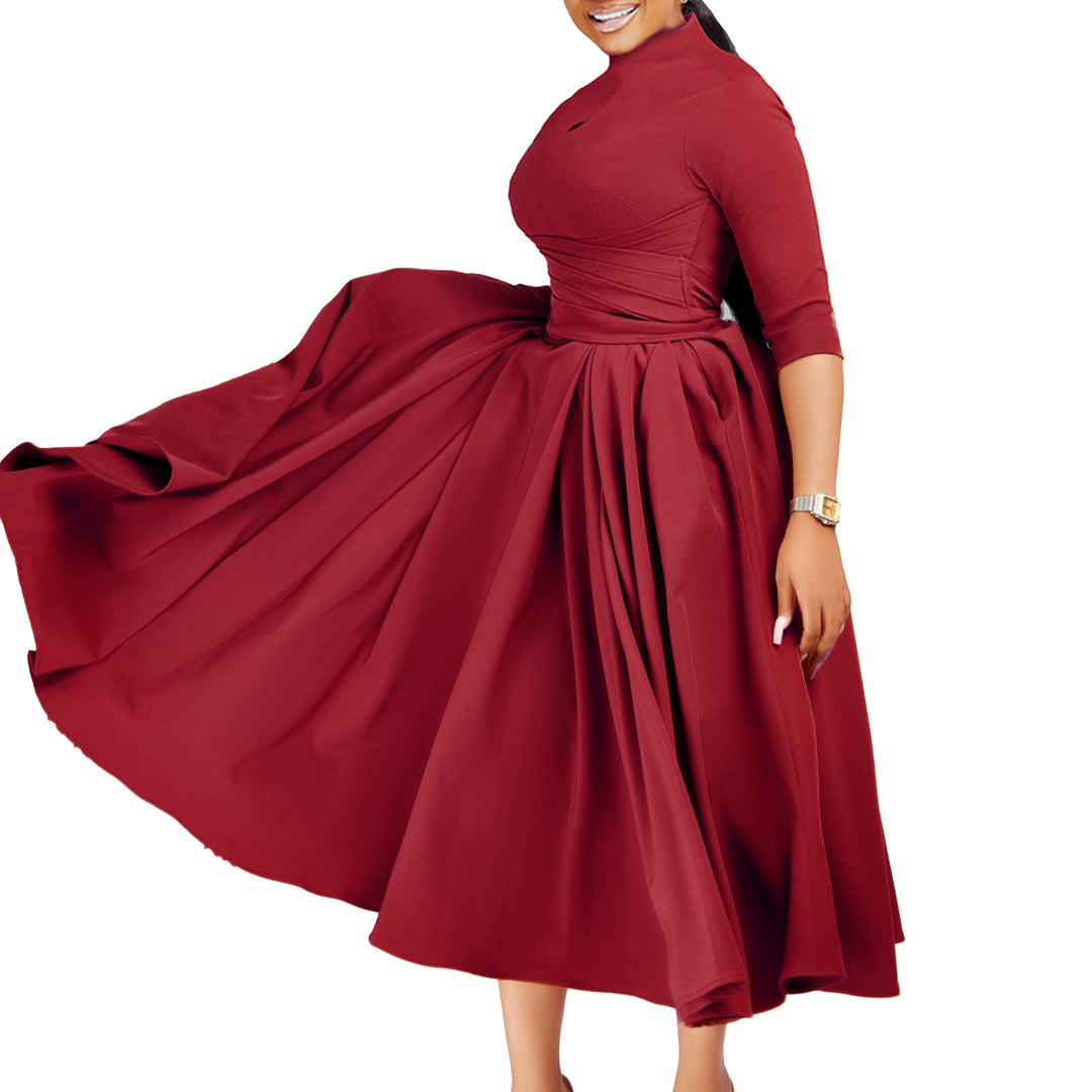 Elegant maxi dress for women with fitted ruffles and long sleeves Lune London