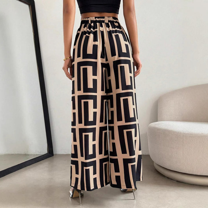 Lune London graphic pattern palazzo pants for women