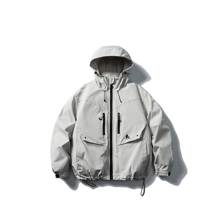 Unisex Waterproof technical hooded jacket with multiple pockets and adjustable hem Amarae