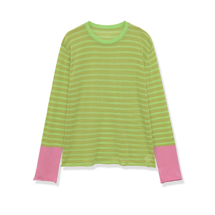 Women’s fine knit long sleeve with maritime stripes and contrasting sleeves Amarae