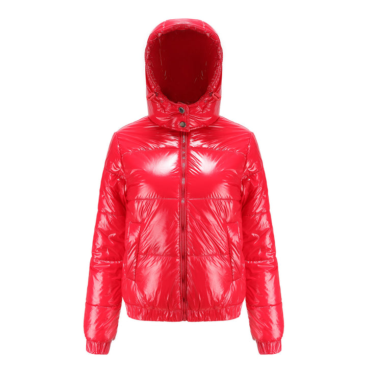 Ladies Shiny Down Jacket with Removable Hood Lune London