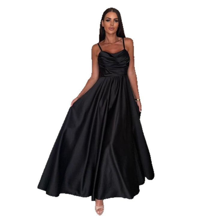 Ladies Elegant Maxi Dress Satin Lune London