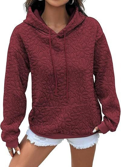Sweatshirt femme à la mode avec motif fleuri texturé Chic & Stil