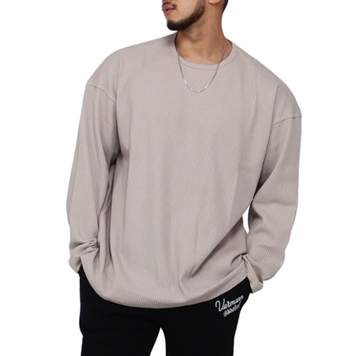 Casual long sleeve t-shirt for men with a fine rib design Amarae