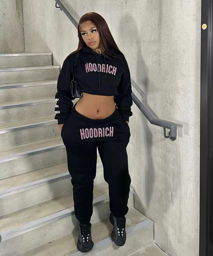 Men's sporty hoodie and jogger pants set with trendy inscription Amarae