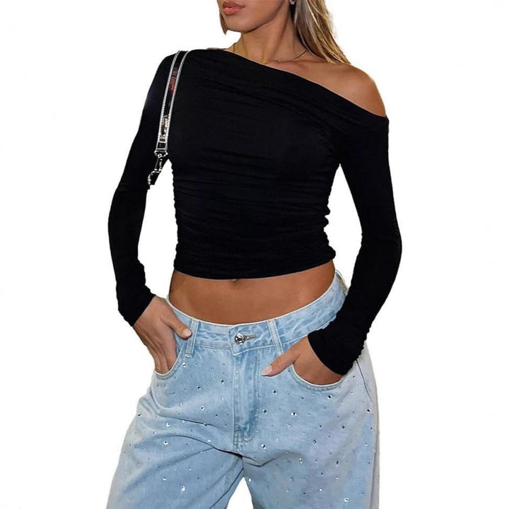 Lune London long sleeve off-shoulder women's T-shirt