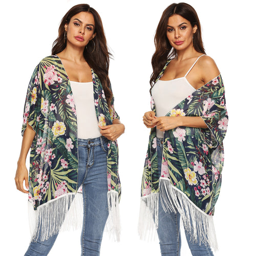 Ladies bohemian floral pattern wrap kimono Amarae