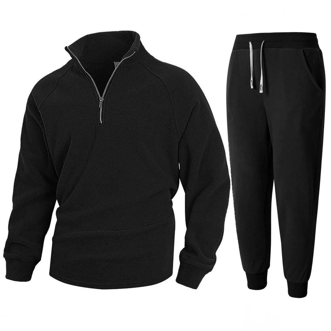 Men's fleece lounge jacket with mid-length zip Lune London