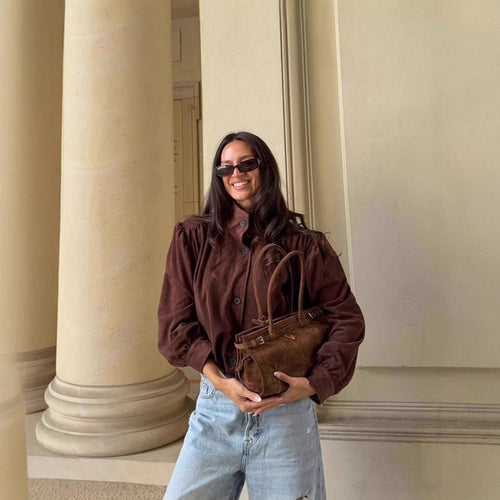 Oversized blouse for women with a chic pleated design and elegant button details Amarae