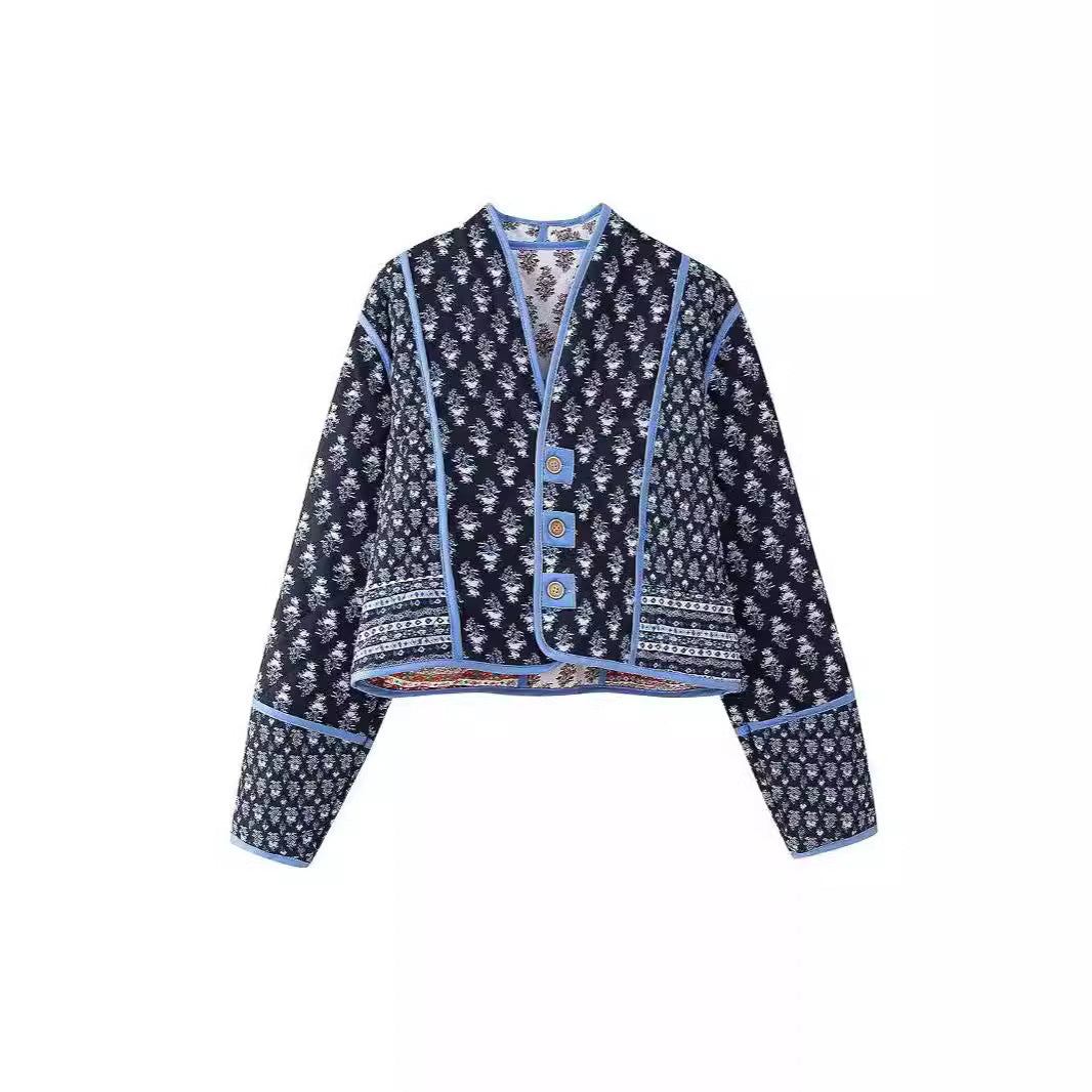 Ladies fashion jacket rich in details with floral design Amarae