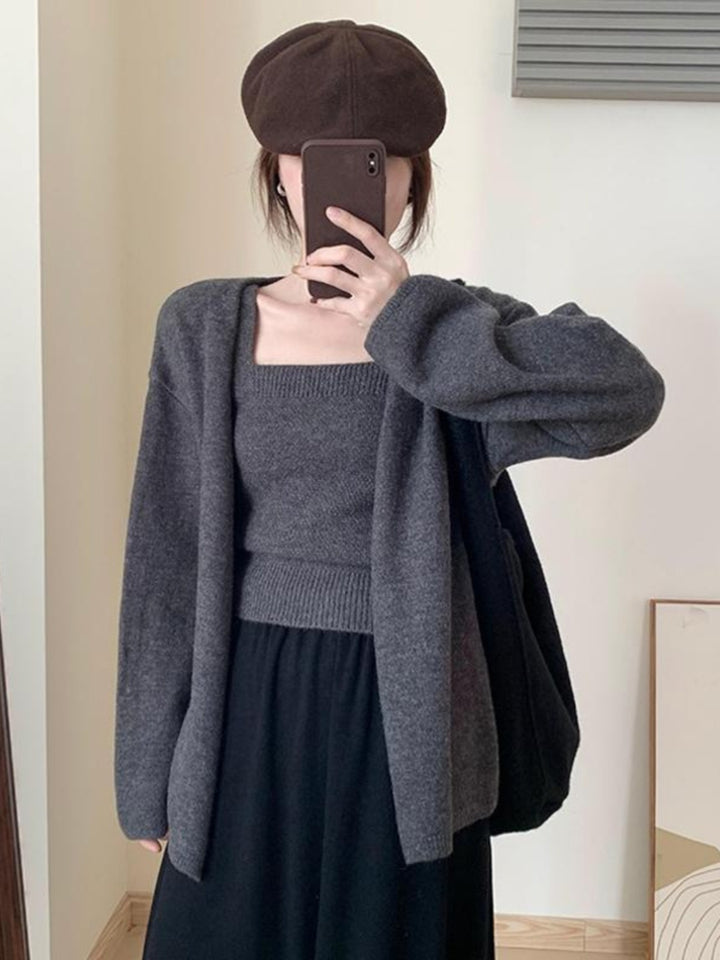 Cardigan ouvert pour femmes avec coupe décontractée et décolleté en V profond