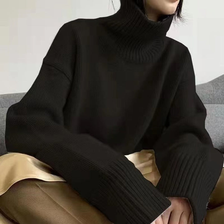 Ladies Cozy Turtleneck Sweater in Soft Knit Lune London