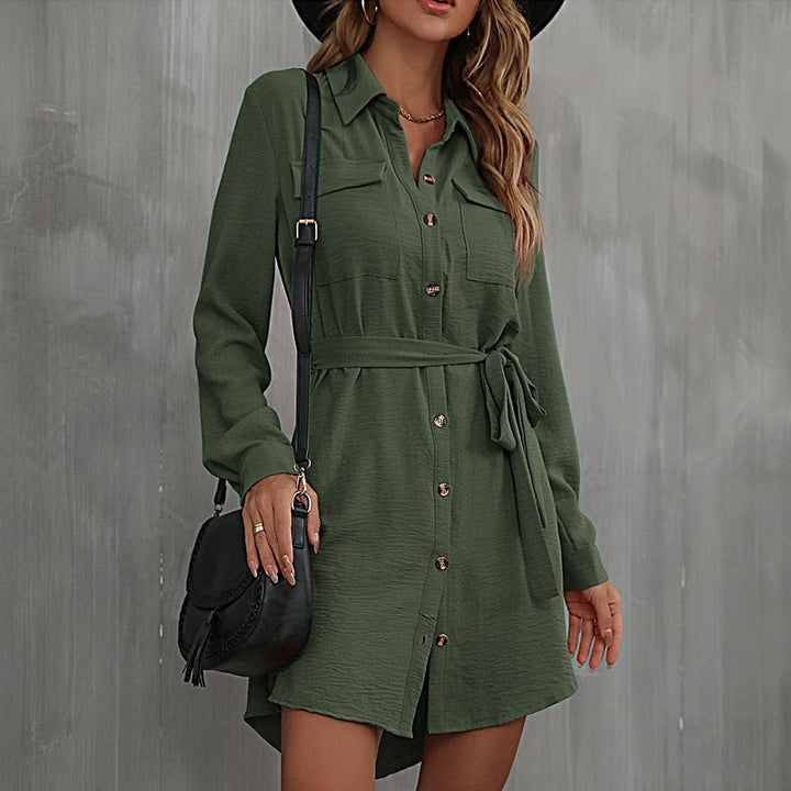 Shirt dress for women with tie belt Lune London