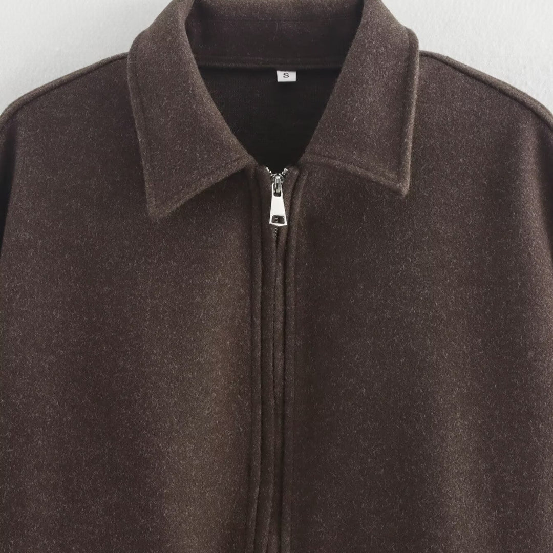 Casual polar jacket for women with high collar and inner pockets Lune London