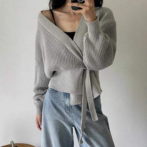 Women’s knit tie jacket with soft material and a casual fit Amarae
