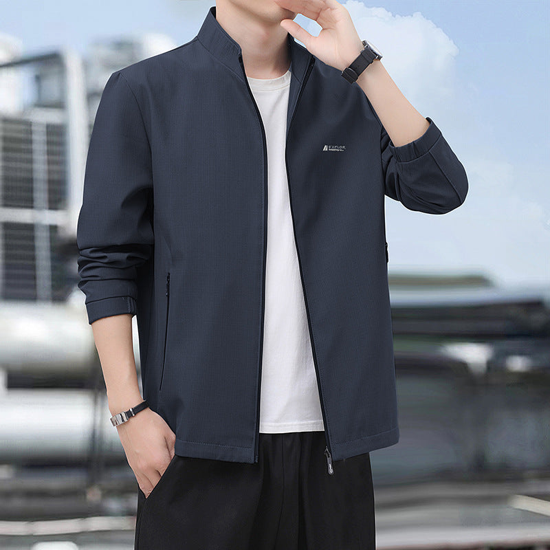 Men's Lightweight Everyday Softshell Jacket with Stand-Up Collar, Wind-Resistant Membrane and Zipper Pockets Amarae