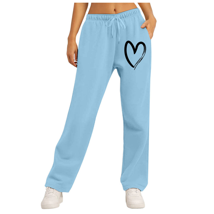 Women's casual leisure pants with modern heart design Chic & Stil