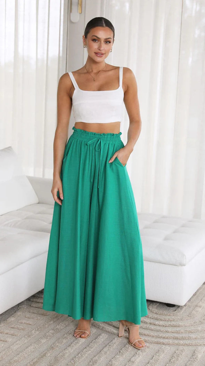 Bohemian style maxi skirt for women with drawstring waist Lune London