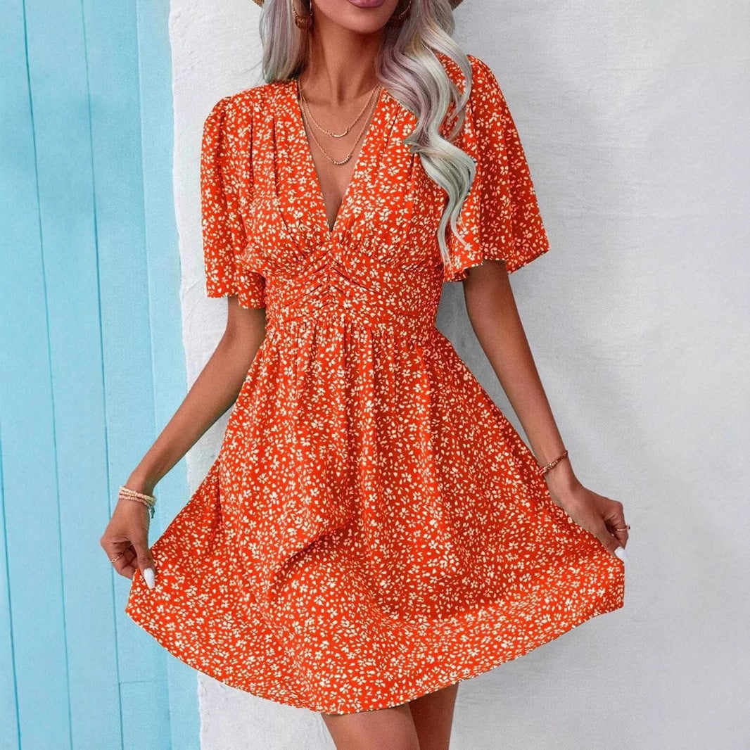 Flirty Floral Fitted and Flared Dress Lune London