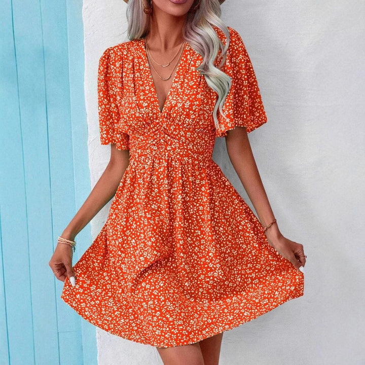 Flirty Floral Fitted and Flared Dress Lune London