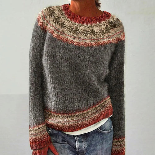Pull en maille chunky pour femmes avec motif nordique et coupe large Chic & Stil