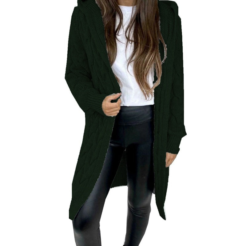 Long cable knit coat for women Lune London