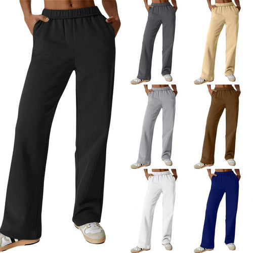 Women comfortable leisure pants with elastic waistband and practical side pockets Chic & Stil