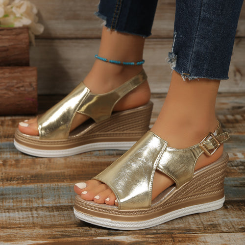 Wedge heels sandals for women with a sleek strappy design and comfortable insole Amarae