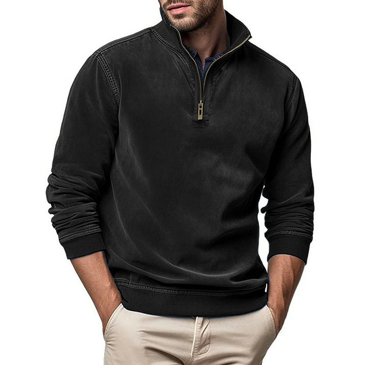 Sporty men's pullover with half-zip Lune London