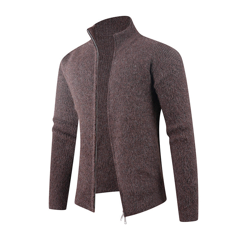 High collar sweater for men with decorative zip Lune London