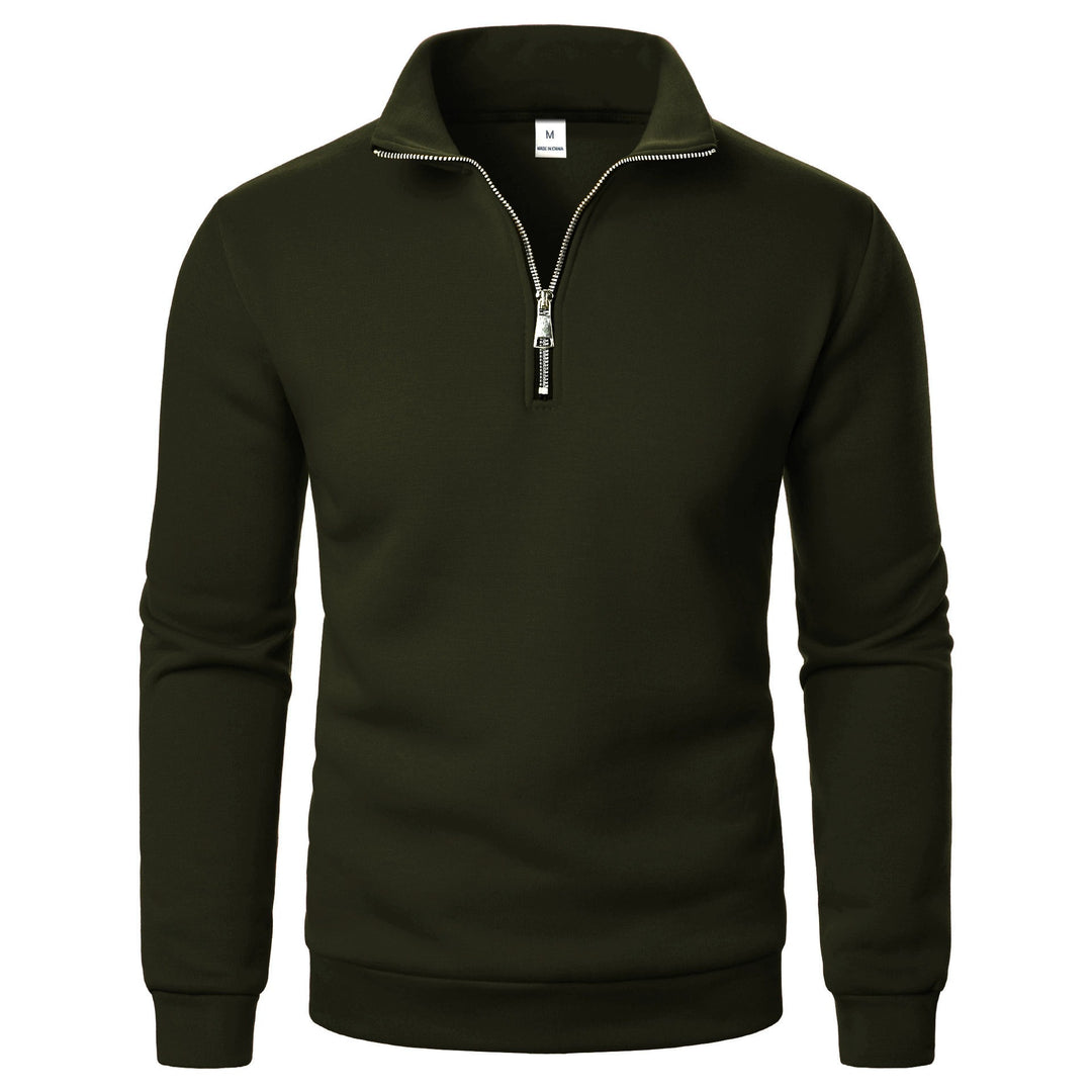 Men's fleece pullover with practical stand-up collar and zipper Chic & Stil