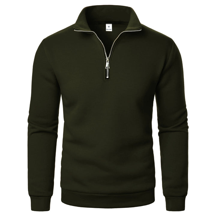 Men's fleece pullover with practical stand-up collar and zipper Chic & Stil