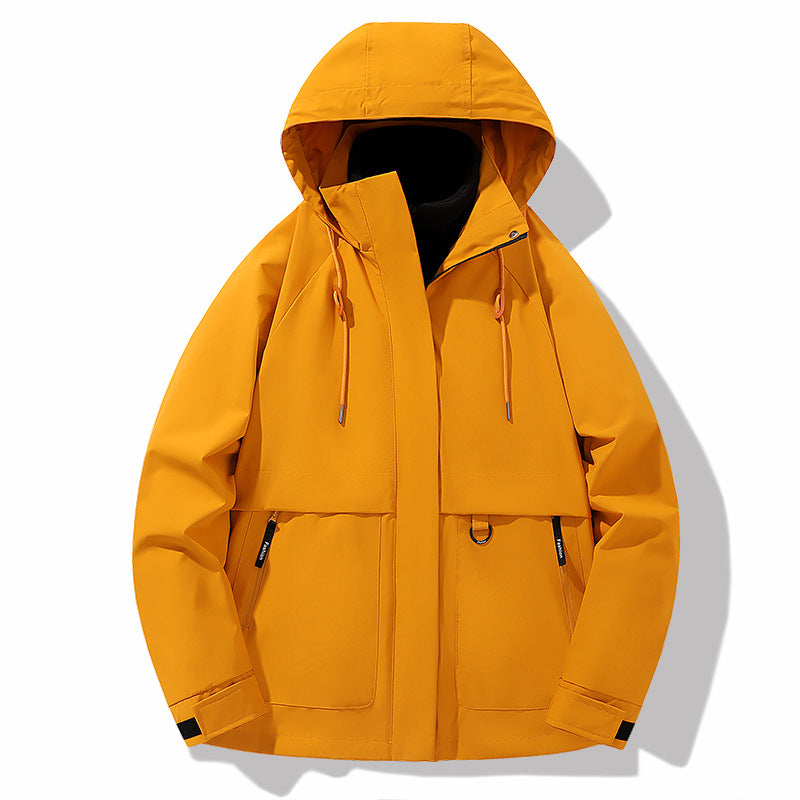 Functional jacket for men with adjustable hood and practical pockets Lune London